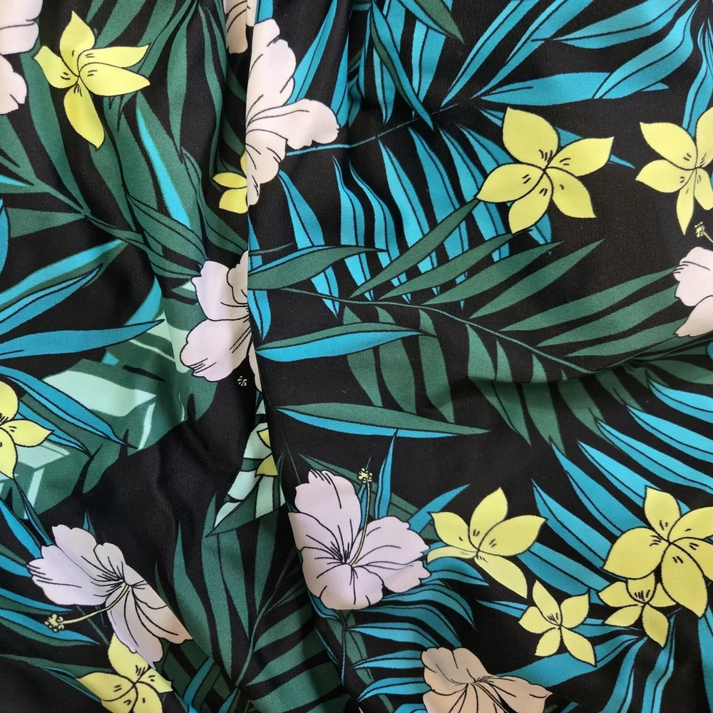 Swim Solutions One Shoulder Floral One Piece Swimsuit Tummy Control Size 10 NWT - Picture 4 of 9